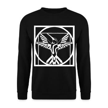 Vitruvian white bird - Unisex Sweatshirt - black - Front - Alina (178cm) & Michal (187cm)