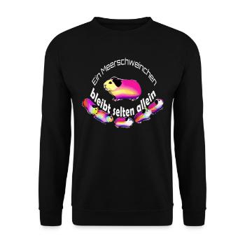 Lustige Meerschweinchen bunt  - Unisex Pullover - Schwarz - Vorne - Alina (178cm) & Michal (187cm)
