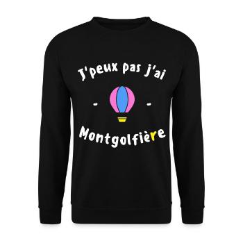 J peux pas j ai Montgolfière - Sweat-shirt Unisexe - noir - Devant - Alina (178cm) & Michal (187cm)