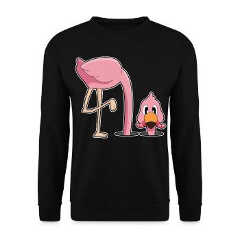 Flamant rose drôle - Sweat-shirt Unisexe - noir - Devant - Alina (178cm) & Michal (187cm)