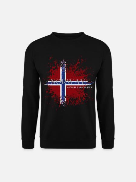 Flagge von Norwegen Grunge - Unisex Pullover - Schwarz