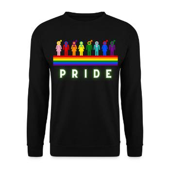 Pride Regenbogen LGBTQ Vielfalt Design - Unisex Pullover - Schwarz - Vorne - Alina (178cm) & Michal (187cm)
