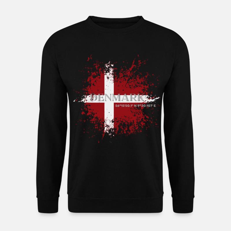 Flagge von Dänemark Grunge, dänischer Stolz - Unisex Pullover - Schwarz