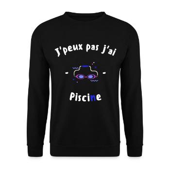 J peux pas j ai Piscine - Sweat-shirt Unisexe - noir - Devant - Alina (178cm) & Michal (187cm)