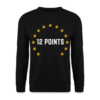 12 Points Eurovision Austria 2026 - Unisex Sweatshirt - black - Front - Alina (178cm) & Michal (187cm)