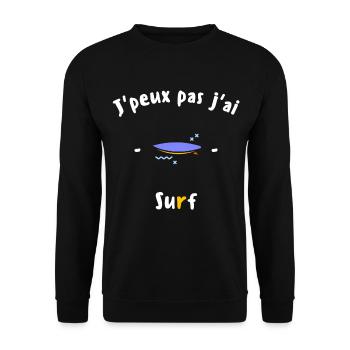J peux pas j ai Surf - Sweat-shirt Unisexe - noir - Devant - Alina (178cm) & Michal (187cm)