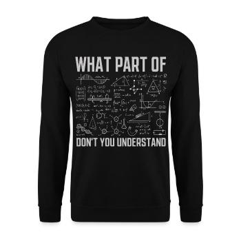 Welchen Teil von verstehst du nicht Funny Math? - Unisex Pullover - Schwarz - Vorne - Alina (178cm) & Michal (187cm)