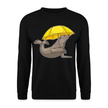 Seal Umbrella - Unisex Sweatshirt - black - Front - Alina (178cm) & Michal (187cm)
