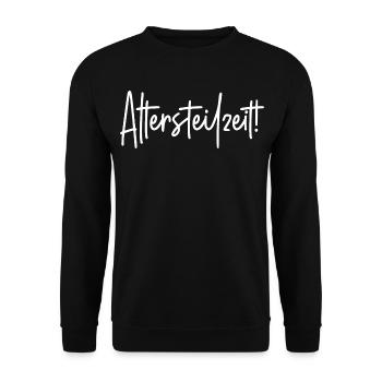 Altersteilzeit - Unisex Pullover - Schwarz - Vorne - Alina (178cm) & Michal (187cm)