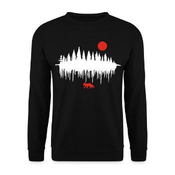 Der Ruf des Waldes (weiß) - Unisex Pullover - Schwarz - Vorne - Alina (178cm) & Michal (187cm)
