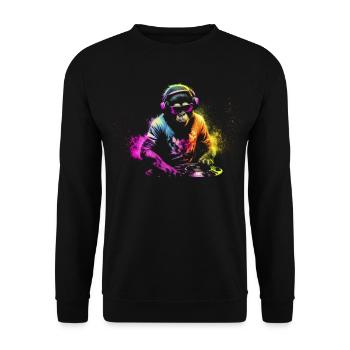 DJ monkey with headphones and sunglasses gift - Unisex Sweatshirt - black - Front - Alina (178cm) & Michal (187cm)
