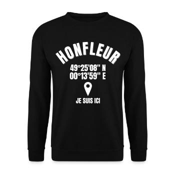 Honfleur, Normandie, côte fleurie - Sweat-shirt Unisexe - noir - Devant - Alina (178cm) & Michal (187cm)