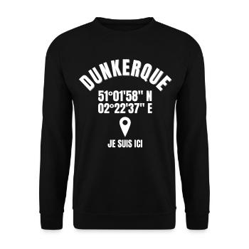 Dunkerque, Nord-Pas-De-Calais, Dunkerquois - Sweat-shirt Unisexe - noir - Devant - Alina (178cm) & Michal (187cm)