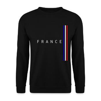 Flag of France - Unisex Sweatshirt - black - Front - Alina (178cm) & Michal (187cm)