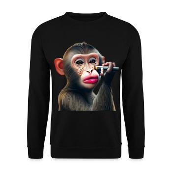 Singe maquilleur - Sweat-shirt Unisexe - noir - Devant - Alina (178cm) & Michal (187cm)