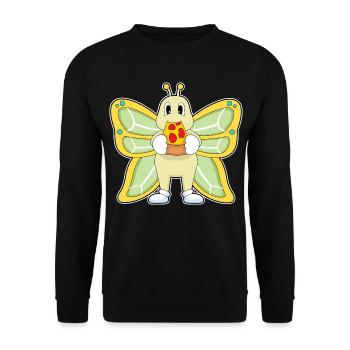 Butterfly Pizza - Unisex Sweatshirt - black - Front - Alina (178cm) & Michal (187cm)