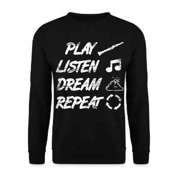 Playing, Listening, Dreaming, Repeating - Unisex Sweatshirt - black - Front - Alina (178cm) & Michal (187cm)