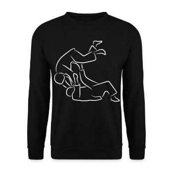 Judo Skizze - Unisex Pullover - Schwarz - Vorne - Alina (178cm) & Michal (187cm)