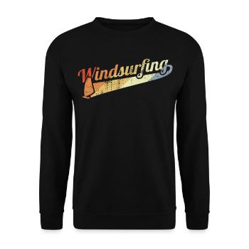 Vintage Windsurfen - Unisex Pullover - Schwarz - Vorne - Alina (178cm) & Michal (187cm)
