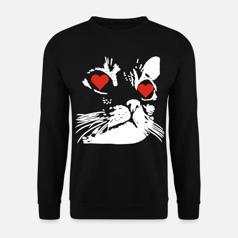 Eine weiße Katzenliebe - Unisex Pullover - Schwarz
