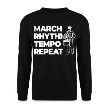 March Rhythm Tempo Repeat - Unisex Pullover - Schwarz - Vorne - Alina (178cm) & Michal (187cm)