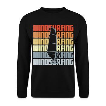 Vintage Windsurfen - Unisex Pullover - Schwarz - Vorne - Alina (178cm) & Michal (187cm)