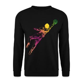 Croquis du gardien de but - Sweat-shirt Unisexe - noir - Devant - Alina (178cm) & Michal (187cm)