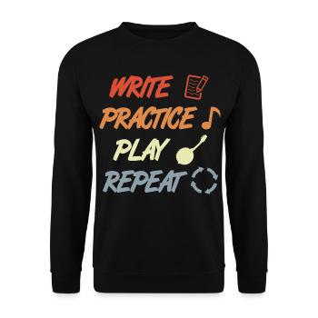 Vintage Banjo Joke - Unisex Sweatshirt - black - Front - Alina (178cm) & Michal (187cm)