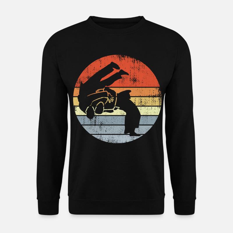 Judo Kämpfer Skizze - Unisex Pullover - Schwarz