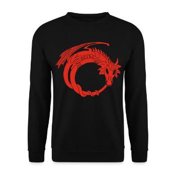 Der Ring des Roten Drachen - Unisex Pullover - Schwarz - Vorne - Alina (178cm) & Michal (187cm)