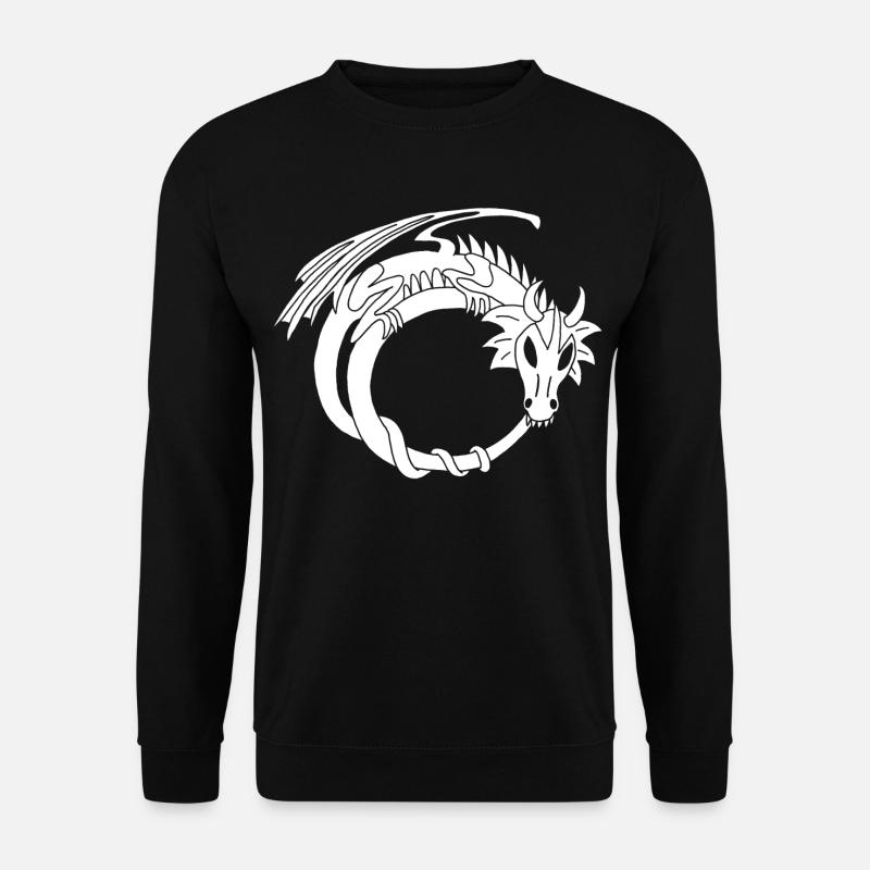 Der Ring des weißen Drachen - Unisex Pullover - Schwarz