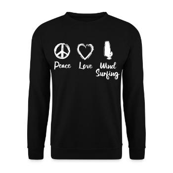 Peace Love Wind Surfing - Unisex Sweatshirt - black - Front - Alina (178cm) & Michal (187cm)