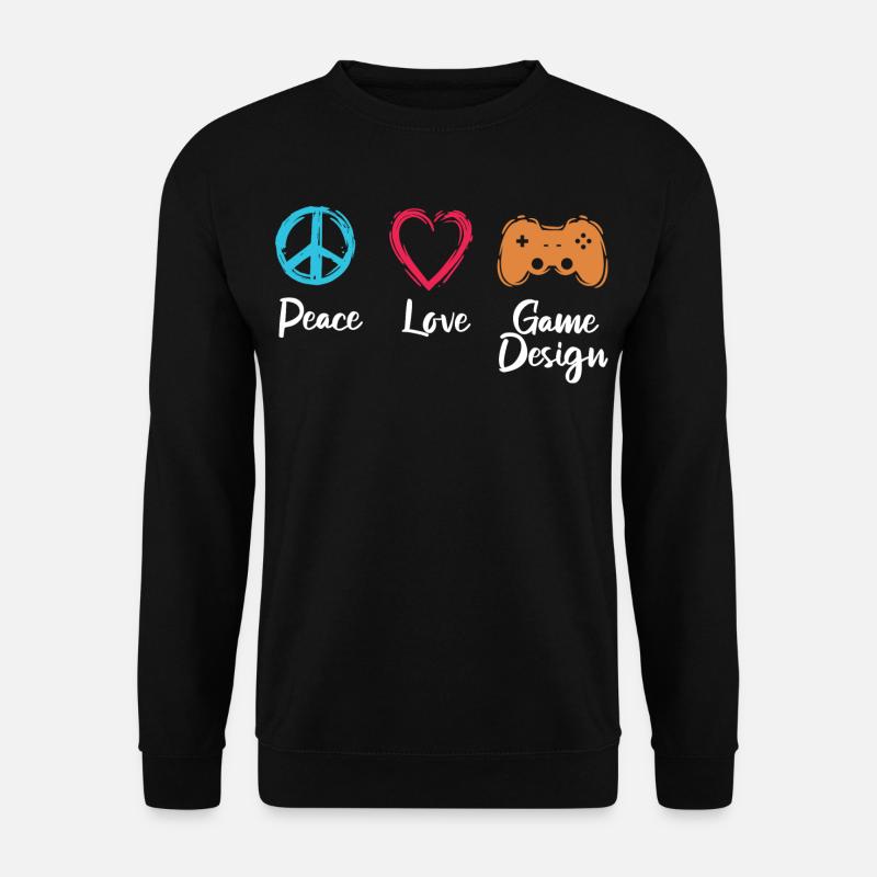 Peace Love Game Design - Unisex Pullover - Schwarz