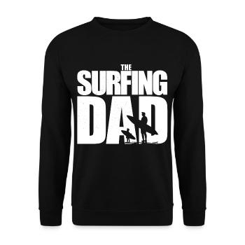 Surfeur, Surfeur Papa, Surfeur Enfant, Wellenreiten - Sweat-shirt Unisexe - noir - Devant - Alina (178cm) & Michal (187cm)