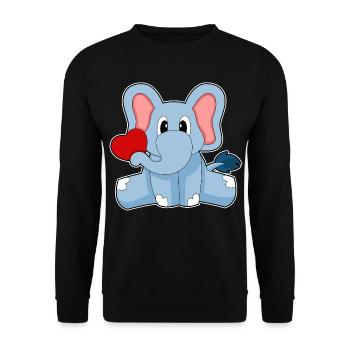 Elefant Herz - Unisex Pullover - Schwarz - Vorne - Alina (178cm) & Michal (187cm)