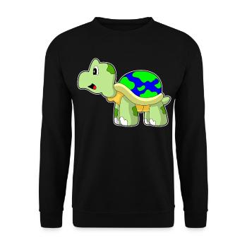Schildkröte Erdkugel - Unisex Pullover - Schwarz - Vorne - Alina (178cm) & Michal (187cm)