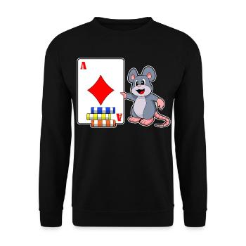 Maus Poker Pokerkarten Pokerchips - Unisex Pullover - Schwarz - Vorne - Alina (178cm) & Michal (187cm)