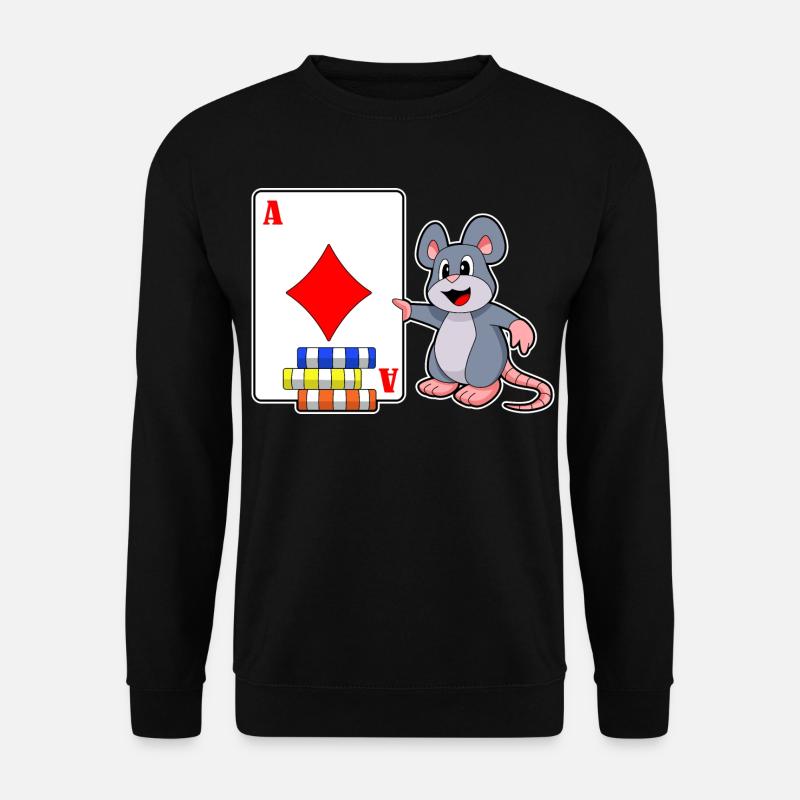 Maus Poker Pokerkarten Pokerchips - Unisex Pullover - Schwarz