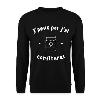 J peux pas j ai confitures - Sweat-shirt Unisexe - noir - Devant - Alina (178cm) & Michal (187cm)