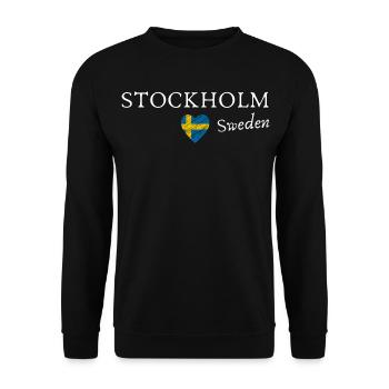 Amo Stoccolma Svezia - Felpa unisex - nero - Fronte - Alina (178cm) & Michal (187cm)