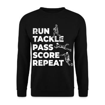 Rugby players schedule - Unisex Sweatshirt - black - Front - Alina (178cm) & Michal (187cm)
