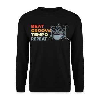 Drummer Motivation - Unisex Sweatshirt - black - Front - Alina (178cm) & Michal (187cm)