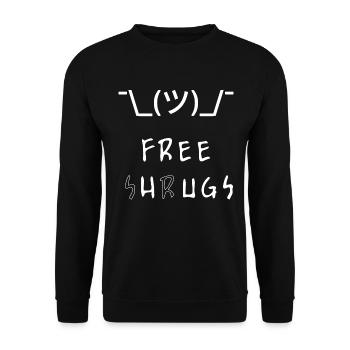 Free Shrugs Free Hugs parodie drôle Shrugface - Sweat-shirt Unisexe - noir - Devant - Alina (178cm) & Michal (187cm)