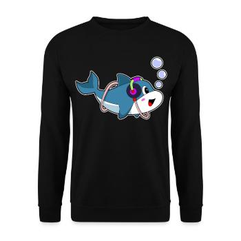 Dolphin Headphones Musique - Sweat-shirt Unisexe - noir - Devant - Alina (178cm) & Michal (187cm)
