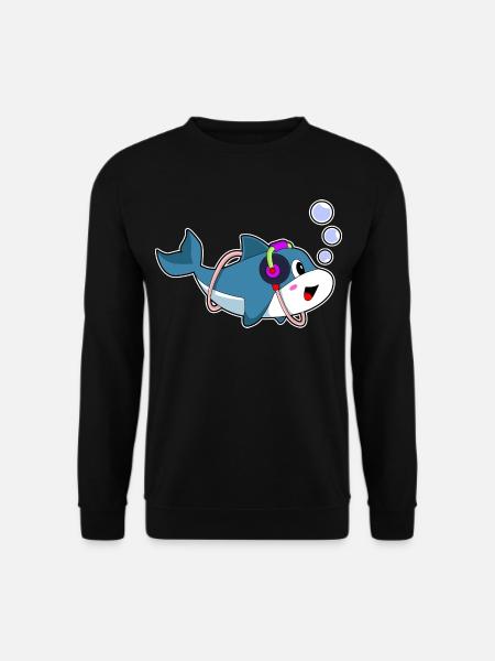 Dolphin Headphones Music - Unisex Sweatshirt - black