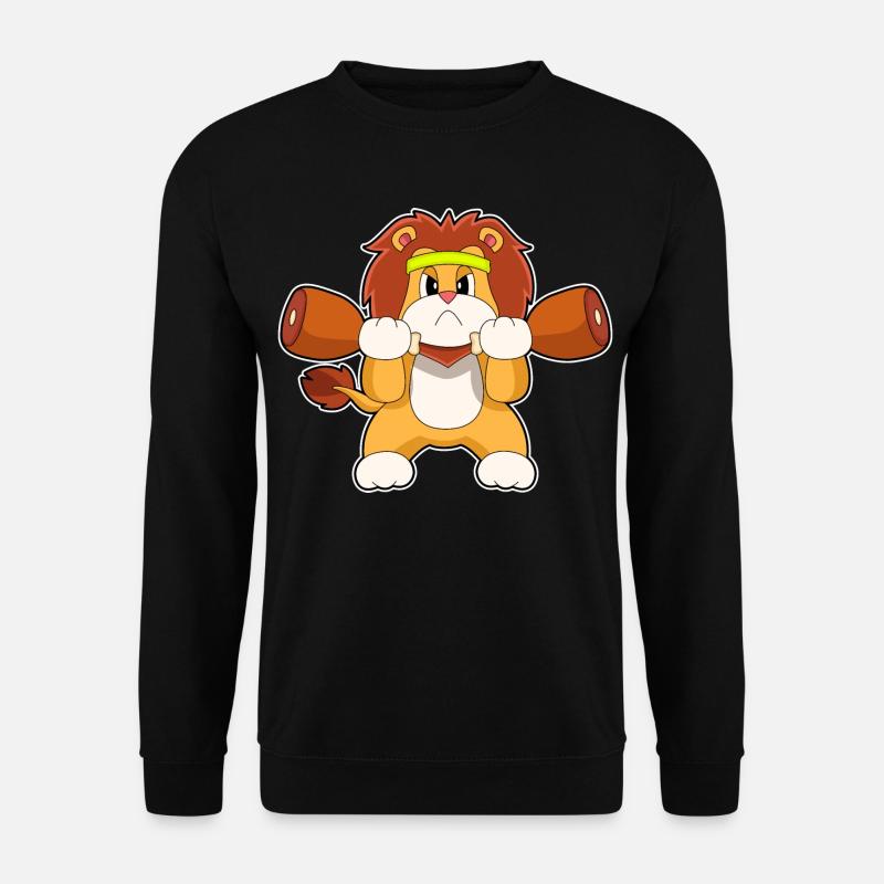 Löwe Bodybuilder Hanteln Bodybuilding - Unisex Pullover - Schwarz