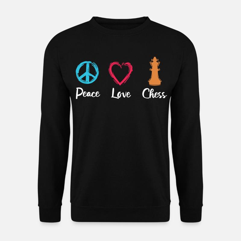 Peace Love Chess - Unisex Sweatshirt - black