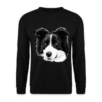 Kurzhaar Border Collie Hütehund - Unisex Pullover - Schwarz - Vorne - Alina (178cm) & Michal (187cm)