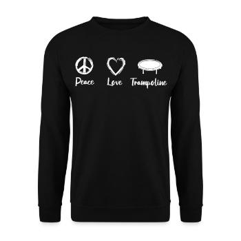 Peace Love Trampoline - Unisex Pullover - Schwarz - Vorne - Alina (178cm) & Michal (187cm)