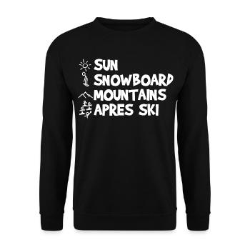 Blague drôle sur le snowboard - Sweat-shirt Unisexe - noir - Devant - Alina (178cm) & Michal (187cm)